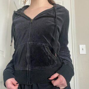 Express Women's Black and Navy Hoodie